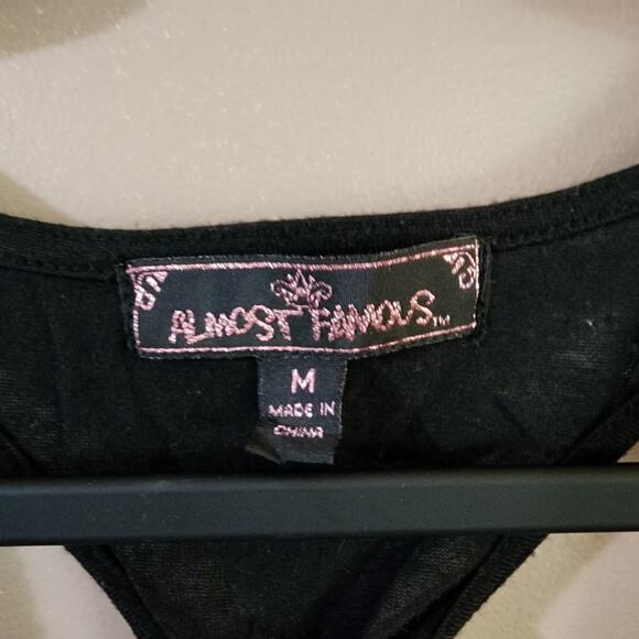 Almost Famous Womens Racerback Tank Top SIze M Sequined Sheer Front - Picture 4 of 8